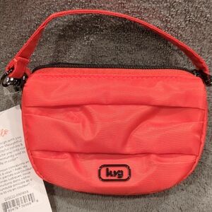 Lug Disco Pleated Pouch - Papaya - NWT